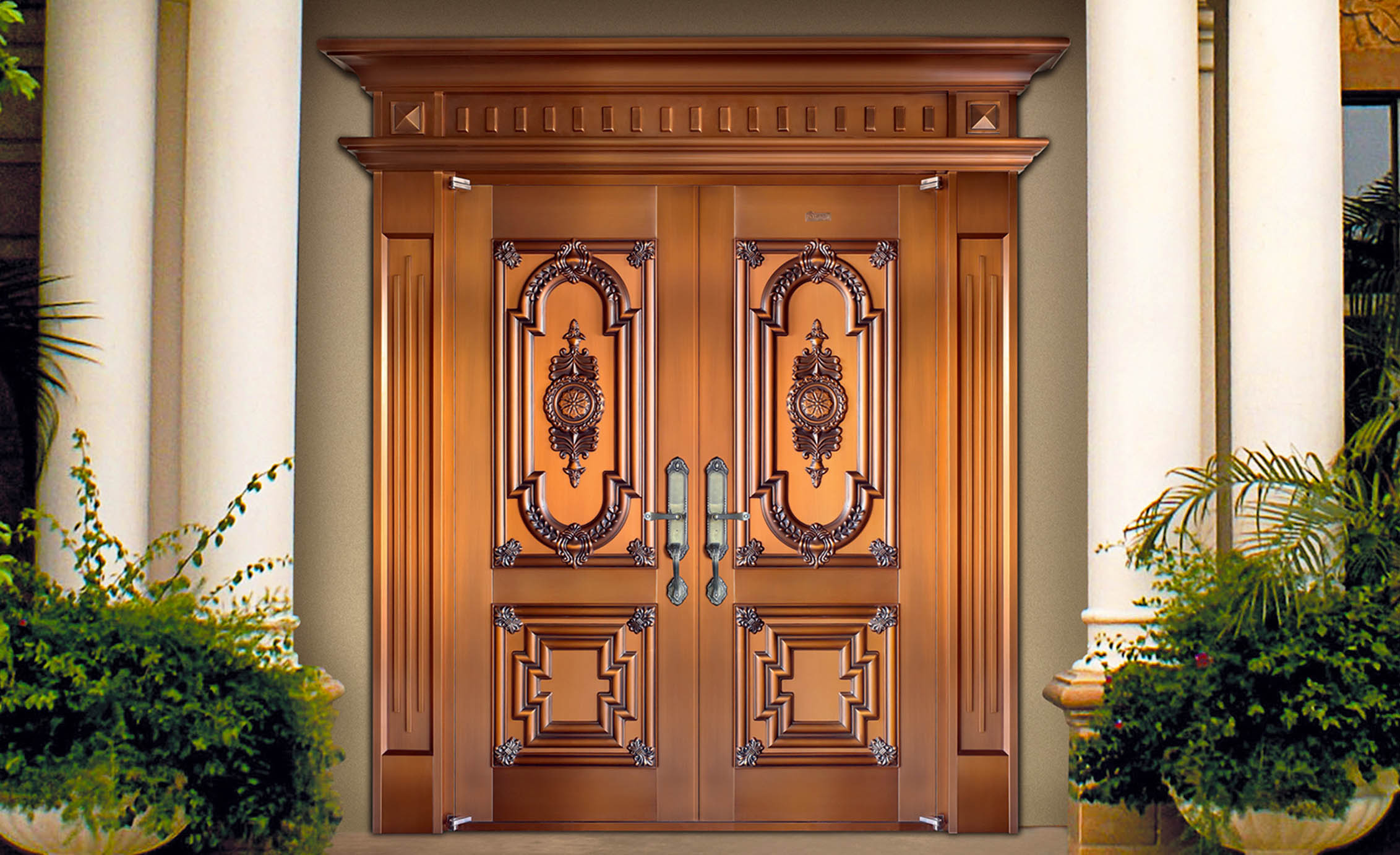 K009繁花似錦,別墅銅門,豪華銅門,雙開銅門